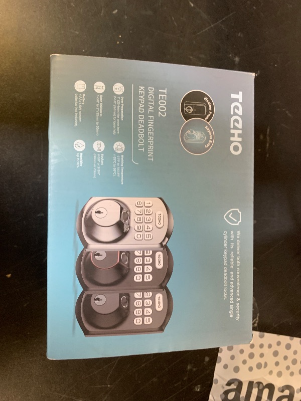 Photo 1 of TEEHO TE002 Fingerprint Door Lock - Keyless Entry Door Lock - Electronic Keypad Deadbolt - Smart Locks for Front Door - Auto Lock - Easy Installation - Matte Black