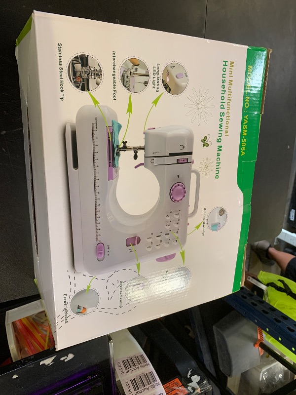 Photo 1 of Portable Sewing Machine for Beginners, Mini Electric Sewing Machine 12 Built-in Stitch Patterns, Light, 2 Speed with Foot Pedal & Sewing Kit, Household máquinas de coser for Kids Ages 8-12