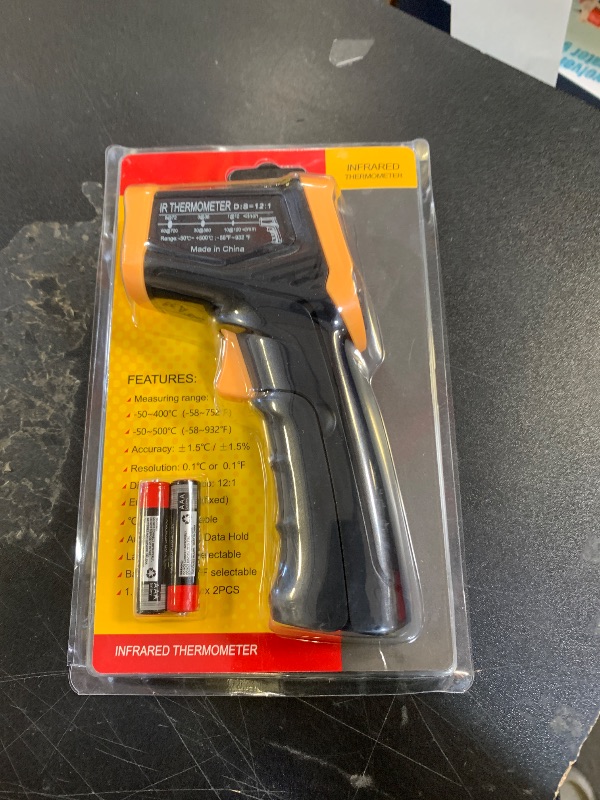 Photo 1 of Digital Infrared Thermometer Gun for Cooking,BBQ,Pizza Oven,Ir Thermometer with Backlight,-58?~932?(-50?~500?) Handheld Non Contact Heat Laser Temperature Gun (Not for Human)