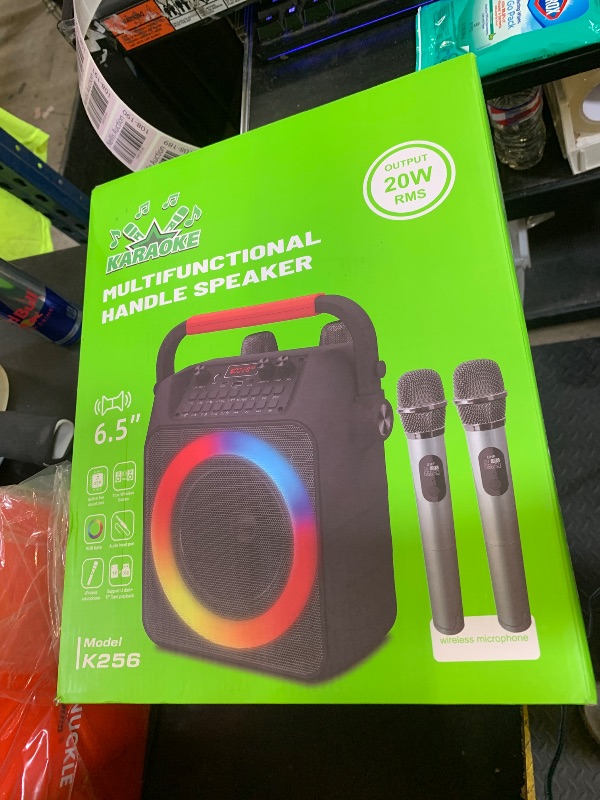 Photo 1 of Karaoke Machine,Karaoke Machine for Adults & Kids,Karaoke Speaker with 2 Wireless Microphones,Portable Bluetooth Karaoke Speaker Supports TWS/REC/AUX/USB/TF for Party