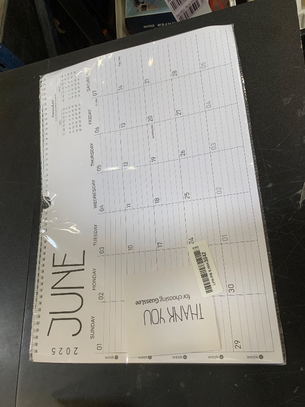 Photo 1 of GuassLee Wall Calendar 2025-2026 12 Months Academic Planner Through Jun. 2025 to May 2026 17" X 12" Paper Monthly Planner Wall Hanging Calendar with Thick Paper for Easy Organizing