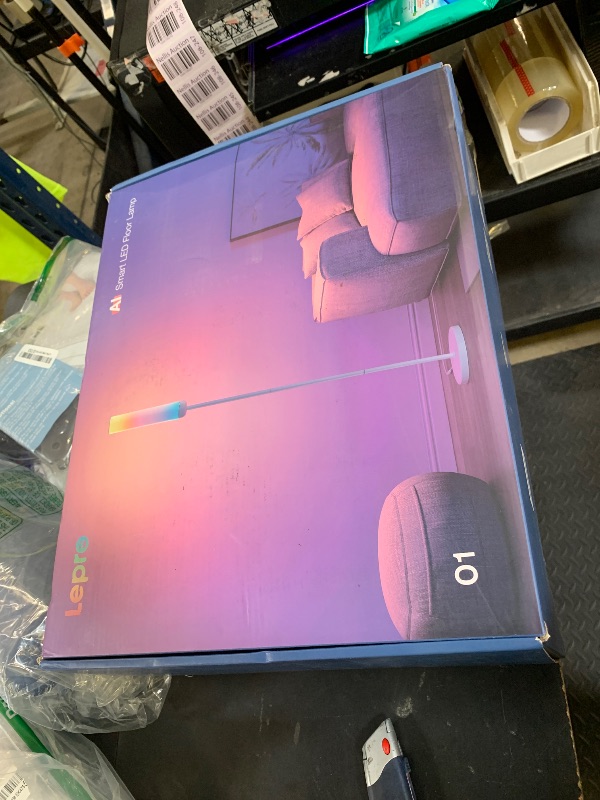 Photo 1 of Lepro O1 AI Floor Lamp, 2300LM Smart LED Standing Lamp APP/WiFi Control, Alexa/Google Assistant Enabled, Modern Floor Lamp with Music Sync, DIY Mode, RGBCW &CCT, Lamps for Living Room, Bedroom, Office