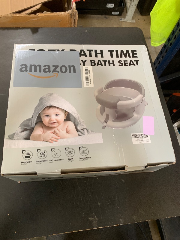 Photo 1 of Baby Bath Seat for Babies: Non-Slip Infant Bathtub Chair with Suction Cups, Safe & Comfortable Baby Bath Support, Ideal for Sitting Up, Easy to Clean, Stable Design, Grey (6-24 Months)