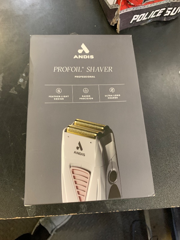 Photo 1 of Andis TS-1 17235 Pro Foil Lithium Titanium Foil Shaver, Cord/Cordless, Smooth Shaving Cordless Shaver with Charger, Gray