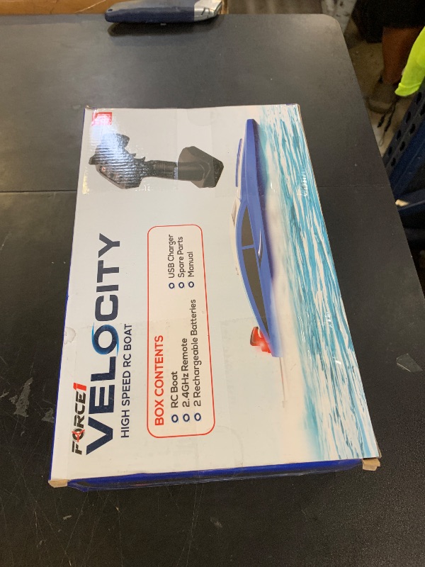 Photo 1 of Force1 Velocity Blue Fast RC Boat- Remote Control Boats for Adults and Kids, Underwater Speed Racing Mini RC Boats for Pools and Lakes, 2.4GHZ Transmitter, 2 Rechargeable Batteries, Low Battery Alert