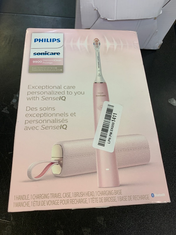 Photo 1 of Philips Sonicare DiamondClean 9900 Prestige Electric Toothbrush - with SenseIQ Technology and Advanced AI App, 5 Brushing Modes, 3 Intensity Levels, Charging Travel Case, Pink, Model HX9990/13
