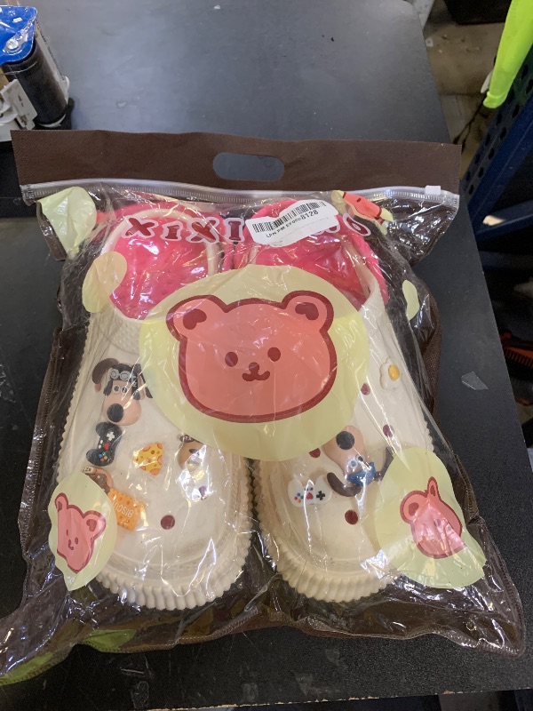 Photo 1 of YPNMR Women's Water Clogs Cartoon Dog Summer Garden Slippers, Outdoor Platform Hole Shoes Beach Sandals (Pink White,8-9,US_Footwear_Size_System,Adult,Numeric Range,Medium,8,Women,9)