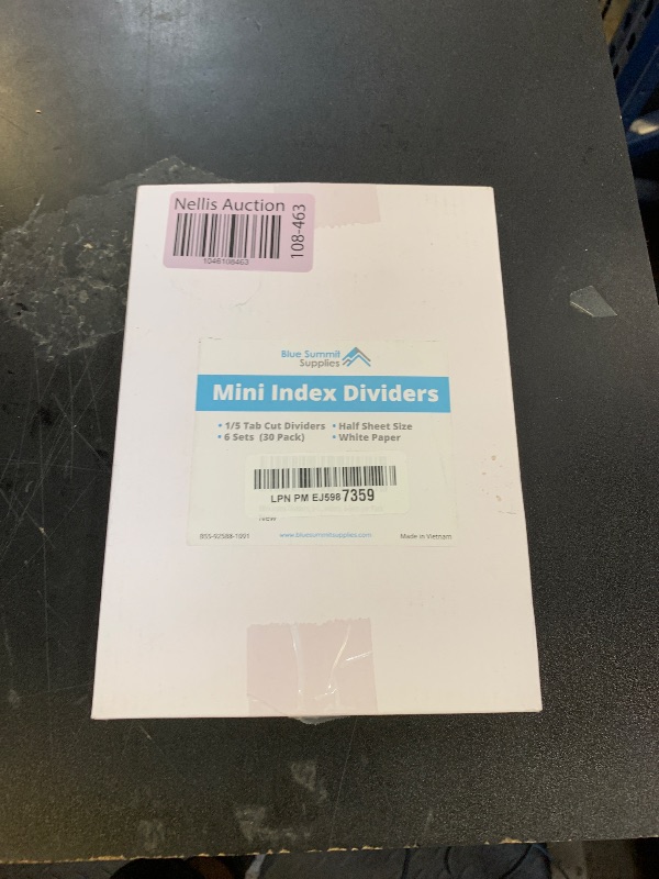 Photo 1 of Blue Summit Supplies 5 Tab Mini Tab Dividers, White, 5 Mini Binder Dividers with 3 Hole Punch, for Notebooks and 3 Ring Binders, 5.5 x 8.5 Inches, Heavy Duty Paper, Set of 6, 30 Dividers