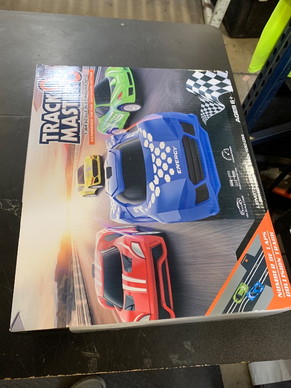 Photo 1 of Slot Car Race Track Sets with 4 High-Speed Racing Car, Battery or Electric Race Car Track for Boys and Kids, Dual Racing Game Lap Counter Circular Overpass Track, Gifts Toys for Boys Kids Age 6 7 8-12