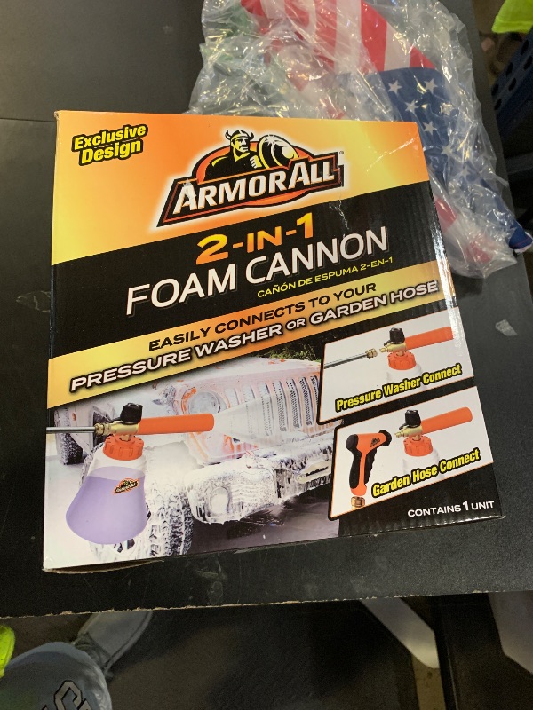 Photo 1 of Armor All 2-in-1 Foam Cannon Kit, Car Cleaning Kit Connects to Power Washers and Garden Hoses for Vehicle Cleaning, Includes Foam Cannon, Foam Applicator and Ergonomic Adaptor, 1 count