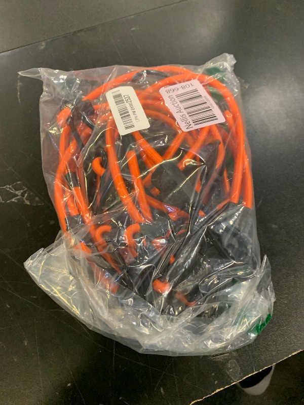 Photo 1 of 8 Pcs 24 Inch Adjustable Carabiner Bungee Cords with Hooks, Easy to Adjust from 7" to 24", Orange Bungee Straps with UV-Resistance & Superior Elasticity for Cargo, Bike, Luggage, Carts, Truck, etc