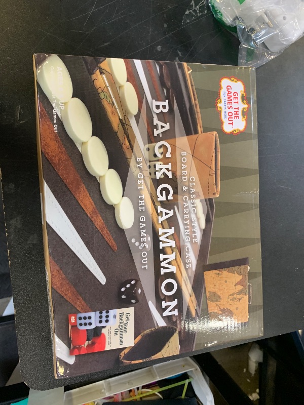 Photo 1 of Get The Games Out Top Backgammon Set - Travel Backgammon Sets for Adults - Small Travel Size Classic Backgammon Board Game Case - Includes Strategy Guide & Full 15 Pieces (Map Edition, Small)