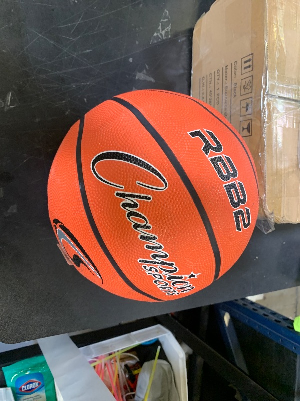 Photo 1 of Champion Sports Rubber Junior , Heavy Duty - Pro-Style Basketballs, and Sizes - Premium Basketball Equipment, Indoor Outdoor - Physical Education Supplies (Size 5, Orange)