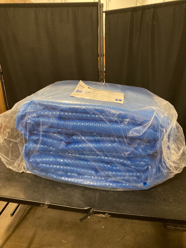 Photo 1 of BigXwell Solar Pool Cover, Blue 16-mil 16 x 32 Foot Rectangle for In-Ground Pools, 1600 Series Heavy-Duty Insulating Pool Heater Covers.