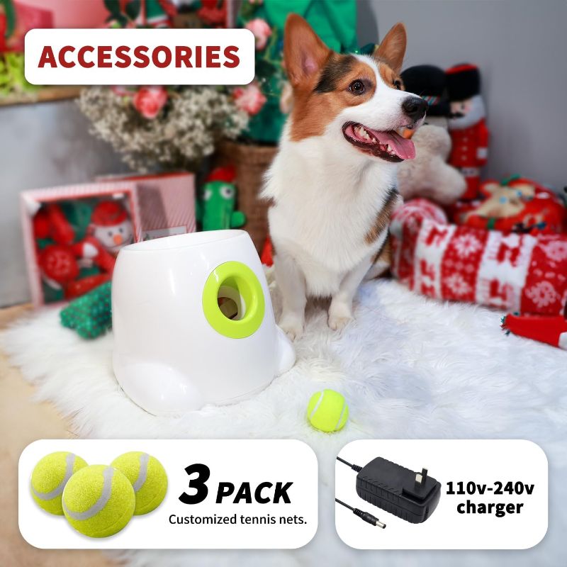 Photo 1 of AFP Automatic Ball Launcher for Dogs Interactive Puppy Pet Ball Indoor Thrower Fetch Machine for Small and Medium Size Dogs, 3 Balls Included (2 inch) Mini