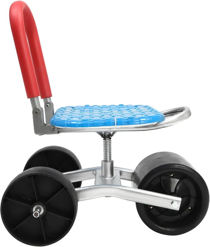 Photo 1 of Garden Cart Rolling Stool Work Seat Cart,Gardening Helper with 3 Wheels, 360° Rotation Stable Workseat Sturdy Cart, Adjustable Seat Height & Direction, for Outdoor Lawn Yard Patio. (Medium)
