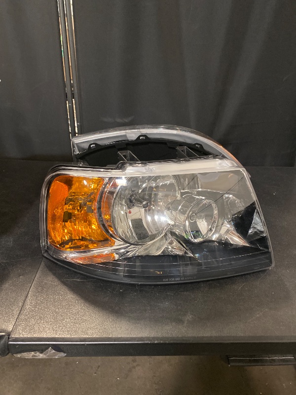 Photo 1 of Headlight Assembly with Bulbs Included Compatible with 2003-2006 Ford Expedition Passenger & Driver Side, Chrome Housing with Amber Reflector