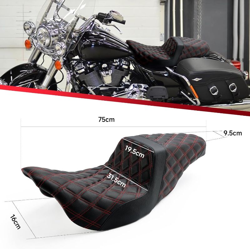 Photo 1 of Artudatech Rider Passenger Seat Front Rear Cushion Red For Harley-Davidson Street Glide EFI FLHX 2008-2023, For Harley Road Glide Special FLTRXS 2015-2023 Road King Special FLHRXS 2017-2023