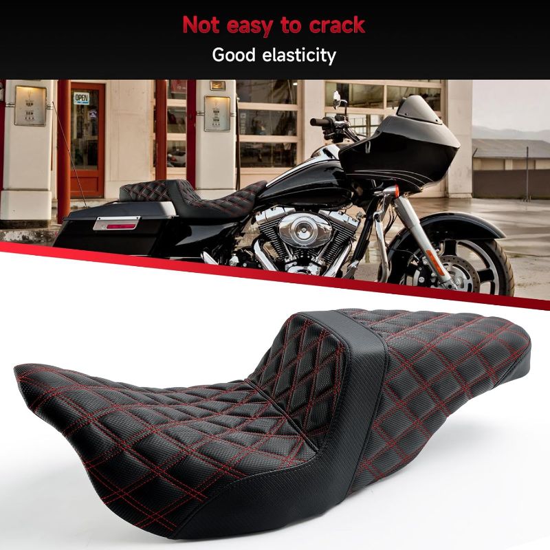 Photo 1 of Artudatech Rider Passenger Seat Front Rear Cushion Red For Harley-Davidson Street Glide EFI FLHX 2008-2023, For Harley Road Glide Special FLTRXS 2015-2023 Road King Special FLHRXS 2017-2023