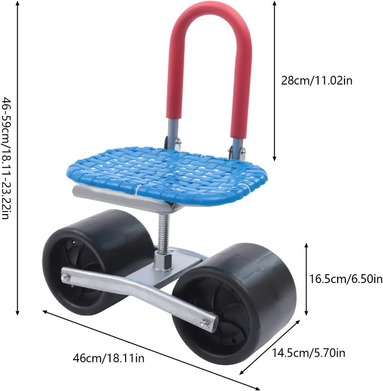 Photo 1 of Garden Cart Rolling Stool with Wheels Stable Workseat Sturdy Cart, Adjustable Seat Height & Direction Garden Seat with Wheels Gardening Helper