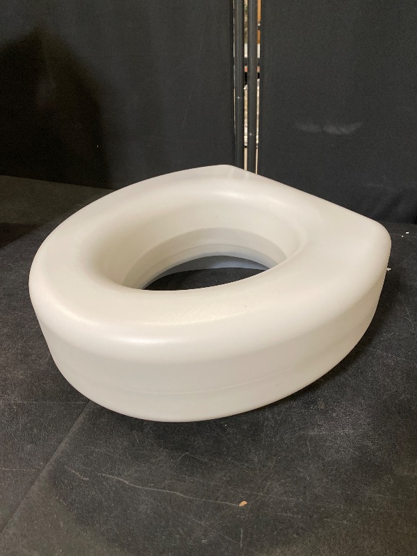 Photo 1 of HealthSmart Enhanced Comfort 5" Raised (Round) Toilet Seat Risers for Seniors 5 Slip Resistant Pads FSA/HSA Eligible Padded Toilet Seat Elevation 15.7 x 15.2 x 6.1