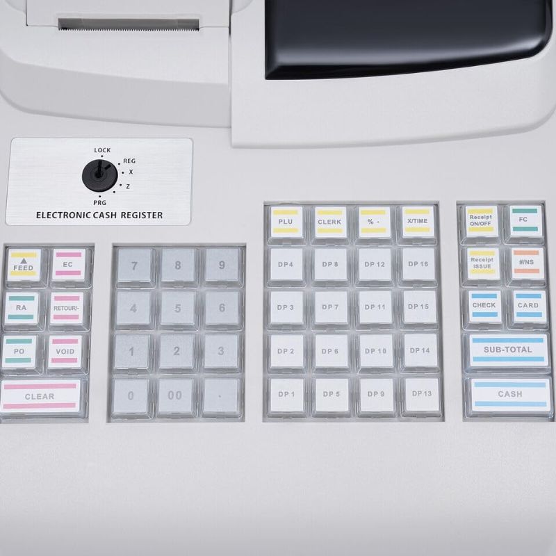 Photo 1 of Electronic Cash Register, POS System Cash Register, Multifunction Cash Register with Thermal Printer, LED Display, 47 Keys 6 Digits, for Small Business/Retail/Restaurant.