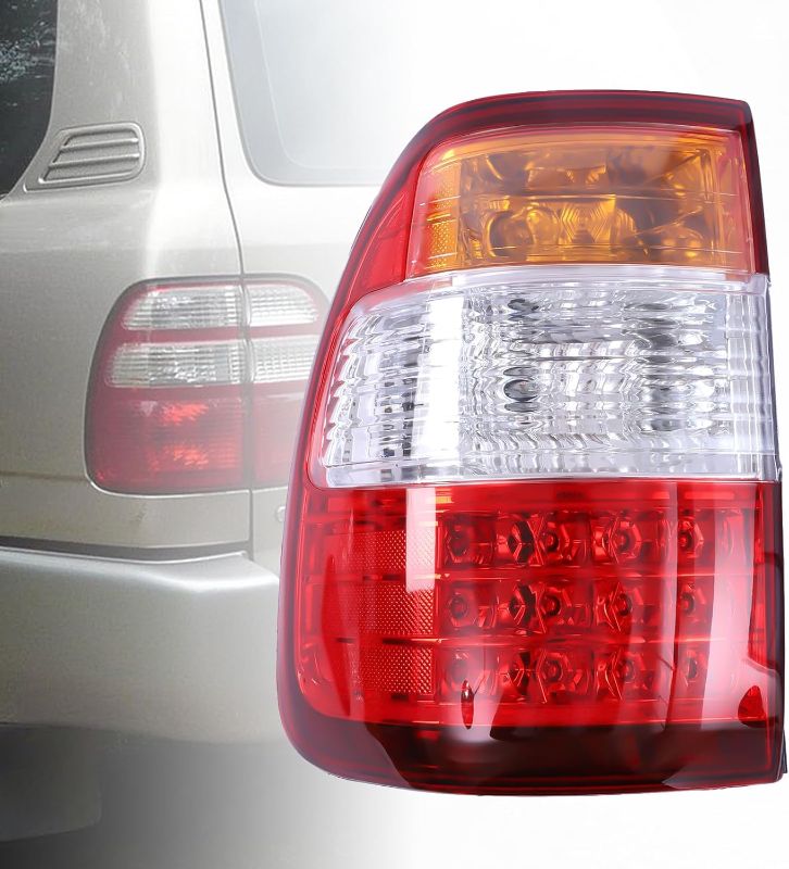 Photo 1 of For 1998-2007Toyota Land Cruiser Outer Taillights PC Taillight Assemblies Left Rear Outer Tail Light Rear Lamp Brake for 1998-2007Toyota Land Cruiser Tail lamp Assembly (Pair of Taillights)