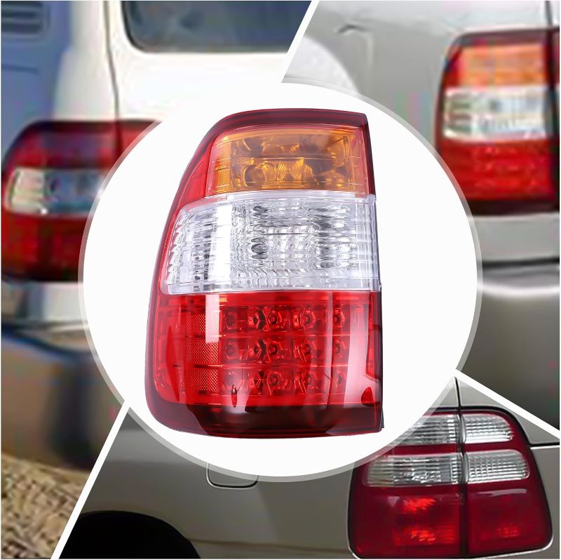 Photo 1 of For 1998-2007Toyota Land Cruiser Outer Taillights PC Taillight Assemblies Left Rear Outer Tail Light Rear Lamp Brake for 1998-2007Toyota Land Cruiser Tail lamp Assembly (Pair of Taillights)