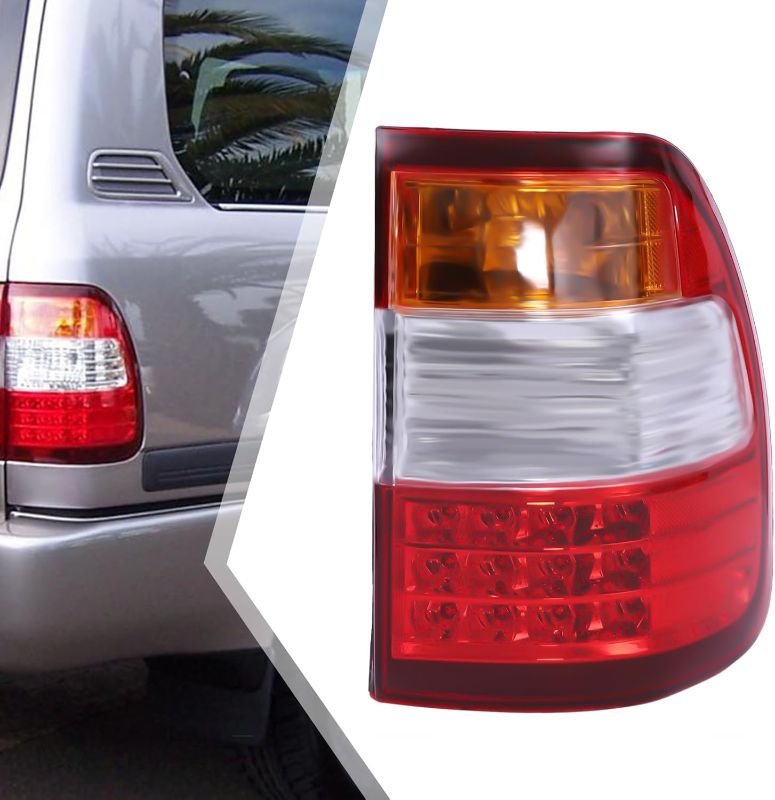 Photo 1 of For 1998-2007Toyota Land Cruiser Outer Taillights PC Taillight Assemblies Left Rear Outer Tail Light Rear Lamp Brake for 1998-2007Toyota Land Cruiser Tail lamp Assembly (Pair of Taillights)