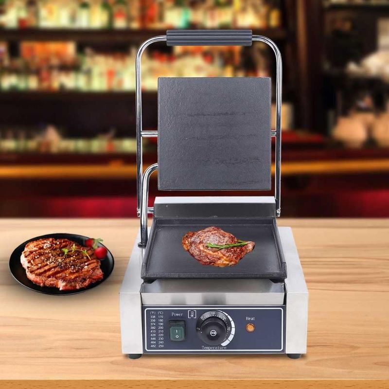 Photo 1 of 1800W Panini Press, Electric Press Sandwich Maker with Egg Bat And Food Clip, 180° Portable Grill Machine for Small Kitchens, Dormitories
