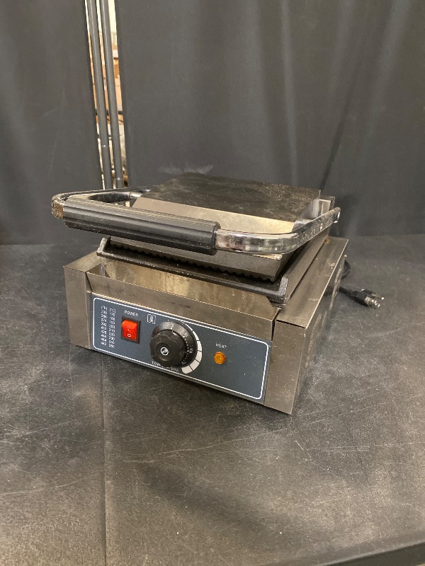 Photo 1 of 1800W Panini Press, Electric Press Sandwich Maker with Egg Bat And Food Clip, 180° Portable Grill Machine for Small Kitchens, Dormitories