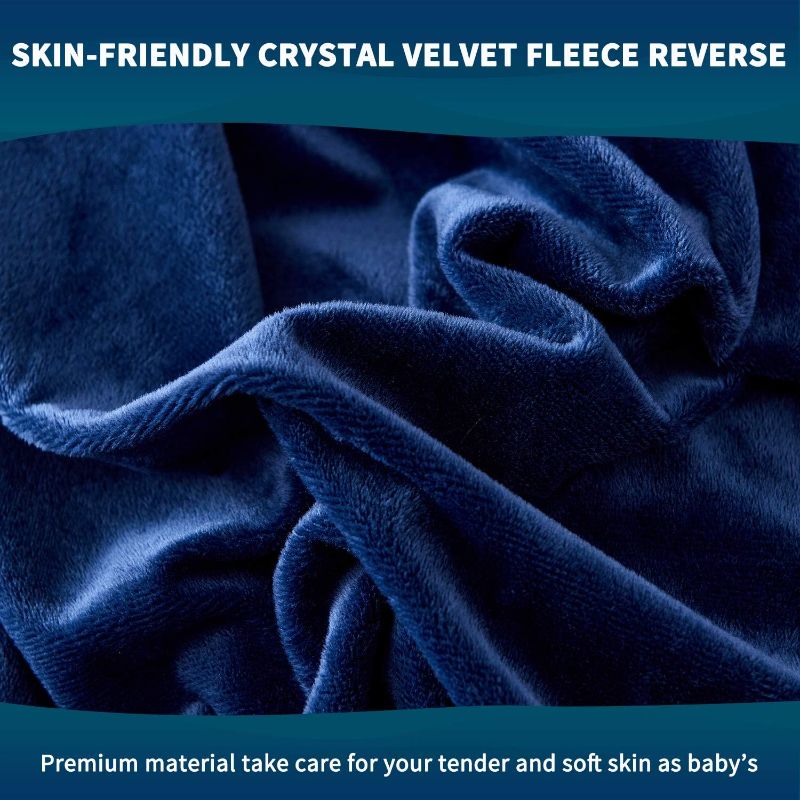 Photo 1 of HAOK Plush Shaggy Duvet Cover Set - 5 Pieces Faux Fur Fluffy Bed Sets (1 Shaggy Duvet Cover + 2 Shaggy Pillow Shams + 2 Pillowcases), Crystal Velvet Fuzzy Comforter Cover Bedding Sets(King, Navy)