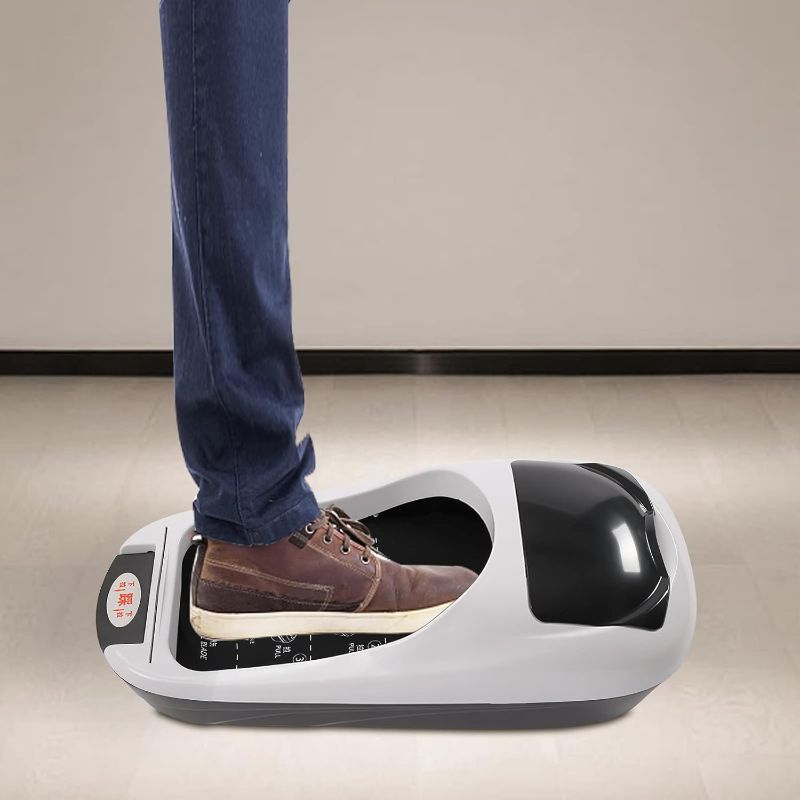 Photo 1 of Automatic Shoe Cover Dispenser Machine, Shoe Film Machine w/Disposable Shoe Film, Shoe Wrapping Machine for Home Office Lab