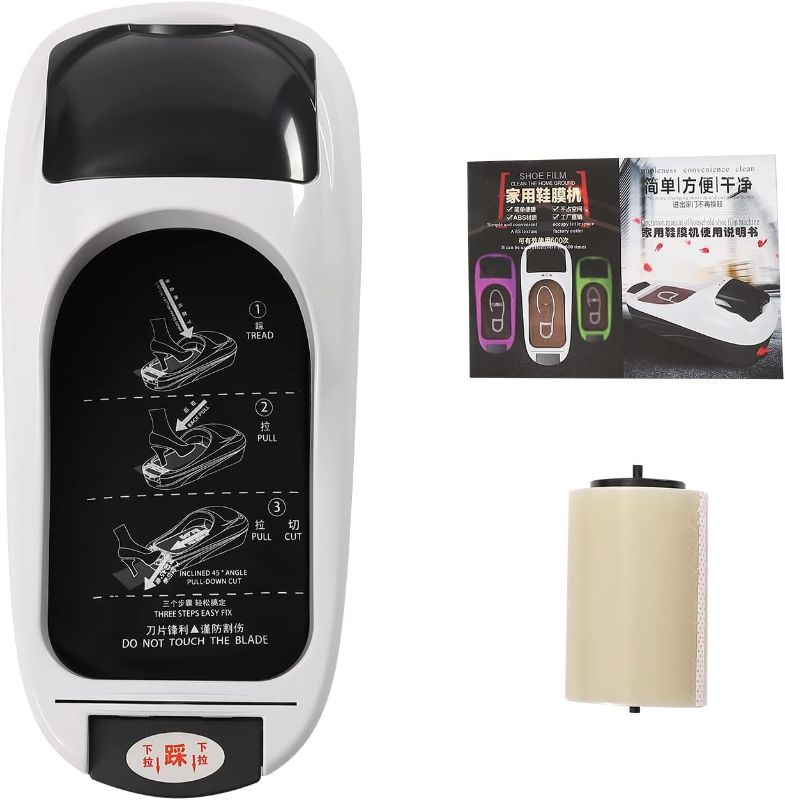 Photo 1 of Automatic Shoe Cover Dispenser Machine, Shoe Film Machine w/Disposable Shoe Film, Shoe Wrapping Machine for Home Office Lab