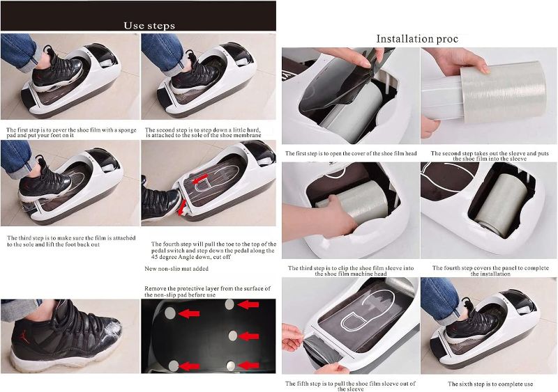 Photo 1 of Automatic Shoe Cover Dispenser Machine, Shoe Film Machine w/Disposable Shoe Film, Shoe Wrapping Machine for Home Office Lab