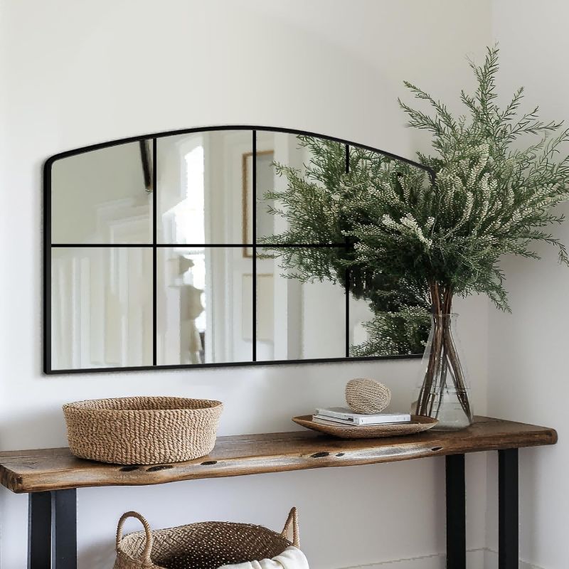 Photo 1 of Wall Mirror, Full Length Floor, Window Pane for Living Room Decor, Decorative Wall Art, Large Wall for Bedroom, Hallway, Living Room Arch-38"X24"