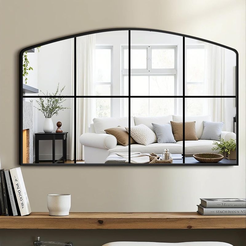 Photo 1 of Wall Mirror, Full Length Floor, Window Pane for Living Room Decor, Decorative Wall Art, Large Wall for Bedroom, Hallway, Living Room Arch-38"X24"