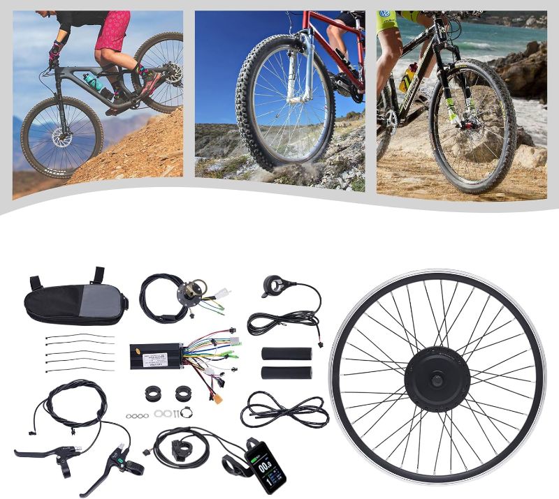 Photo 1 of 36V 500W Electric Bicycle Motor Kit 24" E-Bike Front/Rear Wheel Conversion Kit w/Display