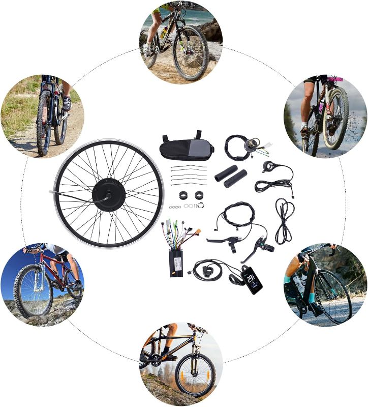 Photo 1 of 36V 500W Electric Bicycle Motor Kit 24" E-Bike Front/Rear Wheel Conversion Kit w/Display