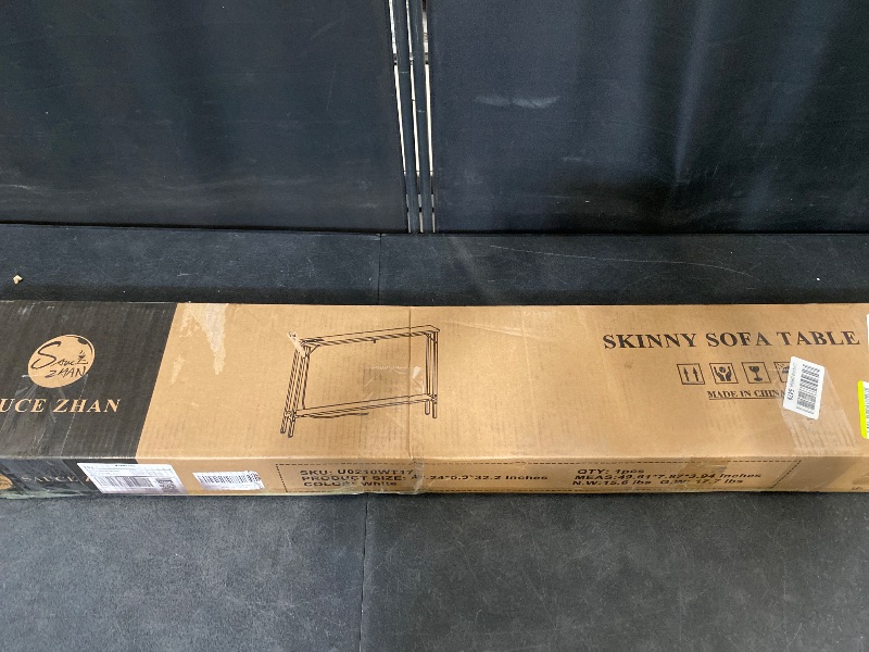 Photo 1 of SAUCE ZHAN Sofa Table with Outlet and 20W USB C Port, 47" Console Table Behind Couch Table with Steel Frame, Narrow Entryway Table for Sofa, Living Room, Foyer, Hallway, Entry, White