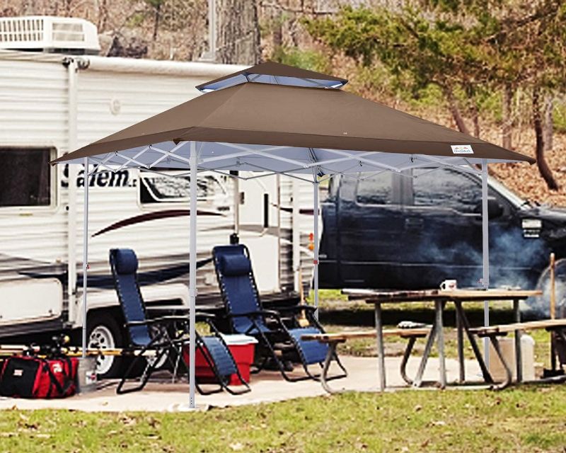 Photo 1 of COOSHADE 13x13Ft Pop Up Canopy Tent Instant Folding Shelter 169 Square Feet Large Outdoor Sun Protection Shade(Coffee)