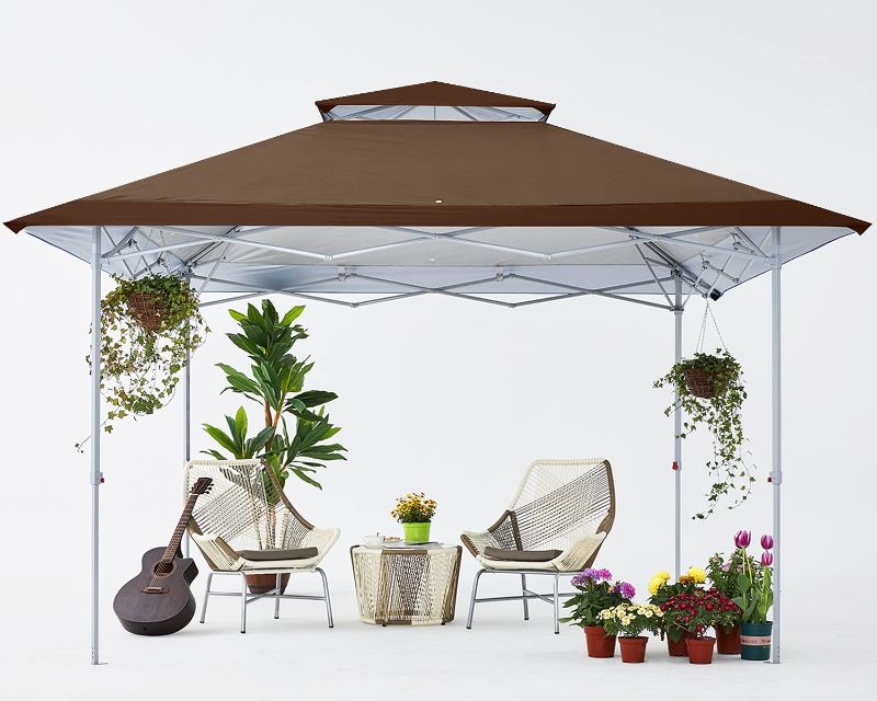 Photo 1 of COOSHADE 13x13Ft Pop Up Canopy Tent Instant Folding Shelter 169 Square Feet Large Outdoor Sun Protection Shade(Coffee)