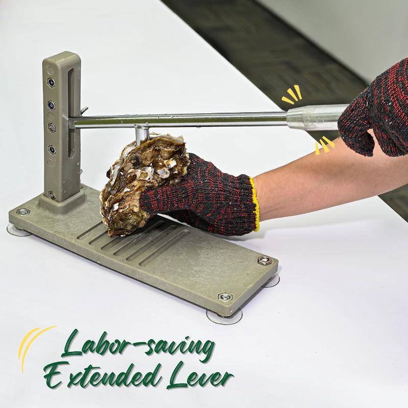 Photo 1 of Oyster Shucker Tool Set, Oyster Clam Opener Machine, Stainless Steel, with 2 Knive & Gloves & G-clip