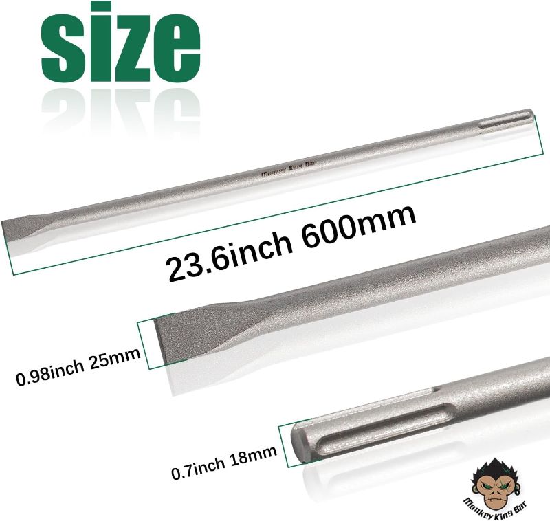 Photo 1 of MonkeyKingBar -SDS Max Bits Set 24" Flat Chisel-Masonry Drill Bits Suitable with All of SDS Max Hammer Drills- SDS Max Chisel Bit