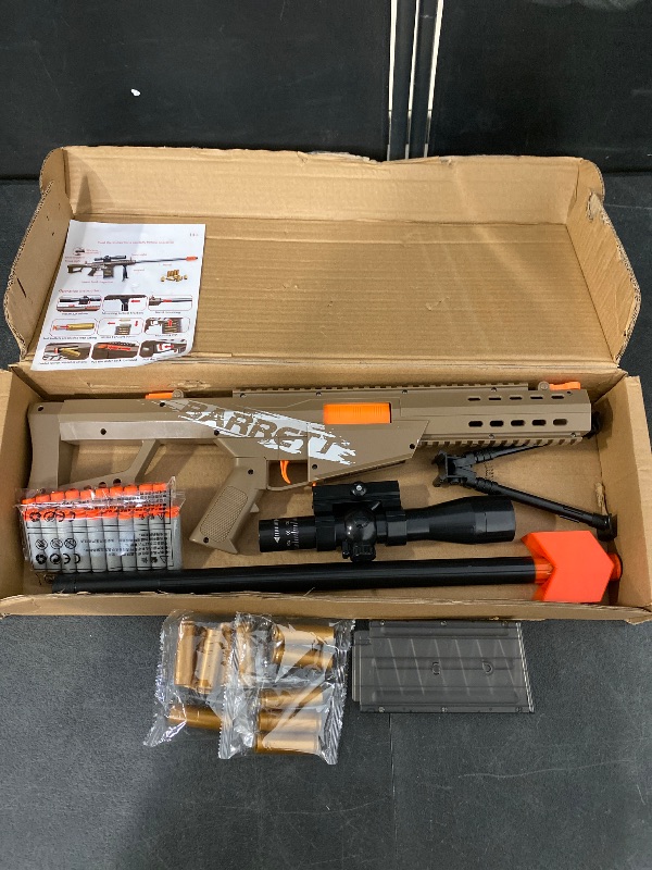 Photo 1 of Soft  Toy  Dart Foam Pellet Blasters Shell ejecting Shotgun Cool Stuff Gifts for boy Age 8+ 9 10 11 12 Year Old Kid Shooting Game with Scope Sniper Rifle (Sand Colored)