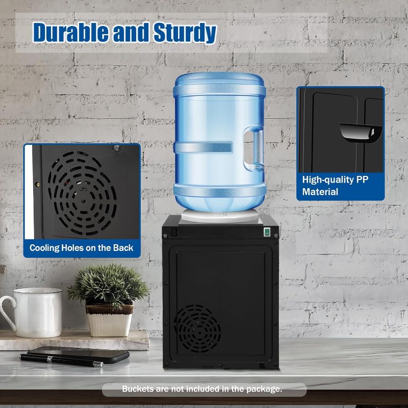 Photo 1 of 5 Gallon Water Dispenser, Top Loading Hot Cold Water Dispenser for 5 Gallon Bottle, Practiacal Freestanding 5 Gallon Water Dispenser for Home Office Dormitory Use