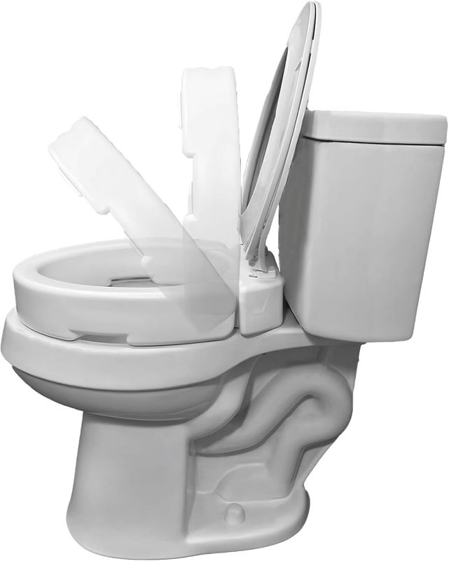 Photo 1 of Carex Elongated Hinged Toilet Seat Riser, Adds 3.5 Inches of Height to Toilet, 300 Pound Weight Capacity, Raised Toilet Seat
