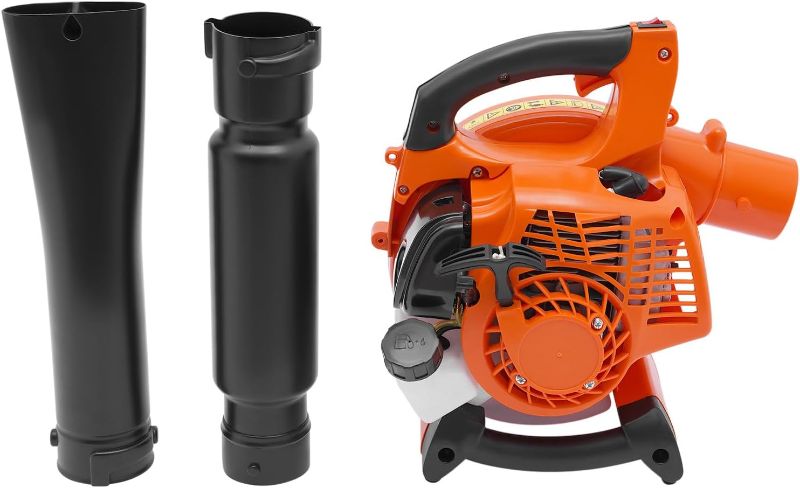 Photo 1 of 25.4cc Handheld Leaf Blower Gas Powered 2-Stroke 7500rpm Commercial Heavy Duty Grass Yard Clean,Handheld Gas Blower Low Noise, 400ml Fuel Tank Capacity (25.4cc 2-Stroke)
