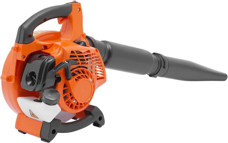 Photo 1 of 25.4cc Handheld Leaf Blower Gas Powered 2-Stroke 7500rpm Commercial Heavy Duty Grass Yard Clean,Handheld Gas Blower Low Noise, 400ml Fuel Tank Capacity (25.4cc 2-Stroke)