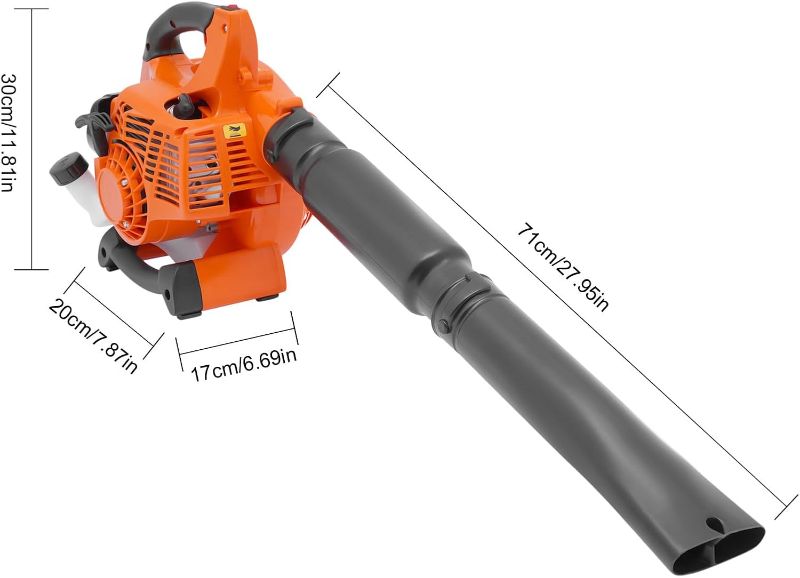 Photo 1 of 25.4cc Handheld Leaf Blower Gas Powered 2-Stroke 7500rpm Commercial Heavy Duty Grass Yard Clean,Handheld Gas Blower Low Noise, 400ml Fuel Tank Capacity (25.4cc 2-Stroke)